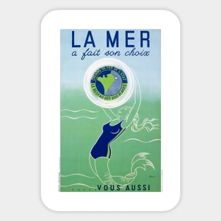 Vintage Travel Poster France La Mer a fait son choix 1930s Sticker